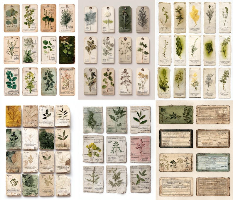 300+ Vintage Botanical Specimen Labels, Herbarium Ephemera Junk Journal ...