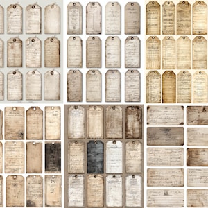 200+ utskrivbara kvittoetiketter, vintagefakturaetiketter, skräpjournalmaterial, antika scrapbooketiketter, digital nedladdning