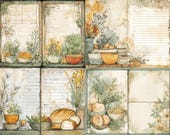 Junk Journal Kit, 40 Heirloom Pantry Recipe Printable Page, Vintage Food Journal Paper, Old Farm Ephemera