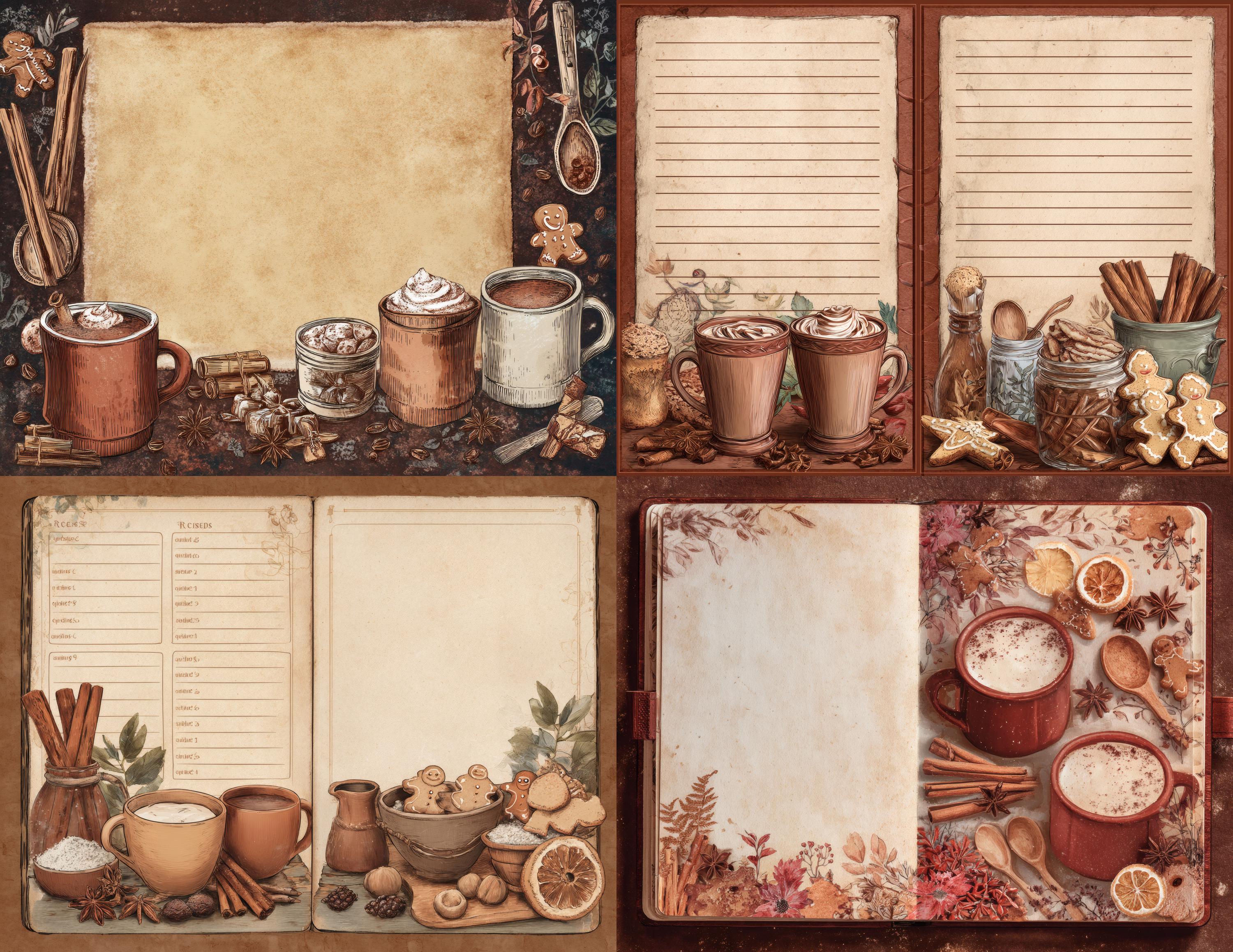 Recipe Junk Journal Kit, 40 Printable Pages, Vintage Kitchen Scrapbook ...