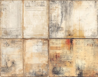 Junk journal pages vintage library card and book ledger printables with distressed cream paper lined writing space for scrapbooking crafts