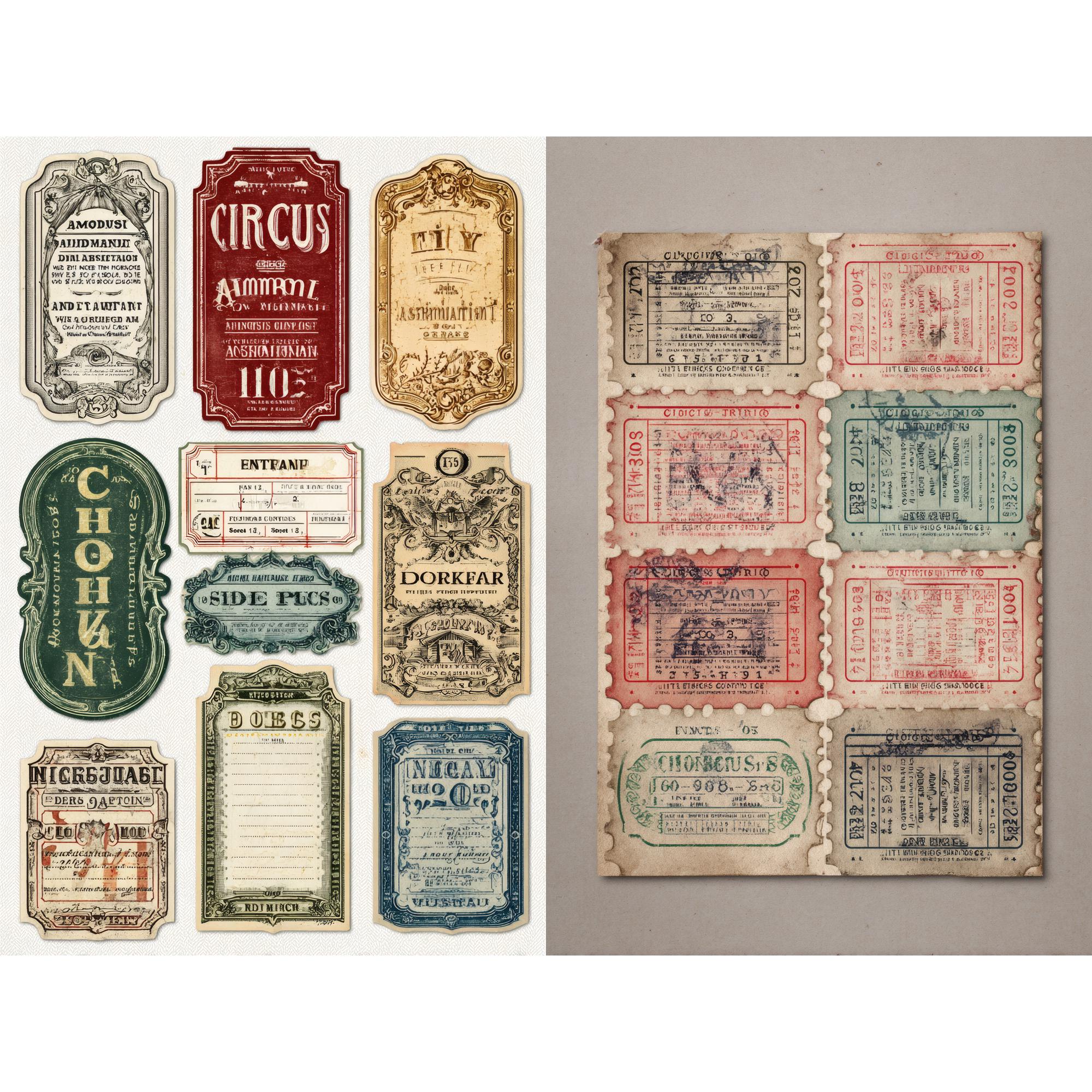 Old Raffle Tickets Printable Vintage Raffle Tickets Collage Sheet With Price Stubs and ...