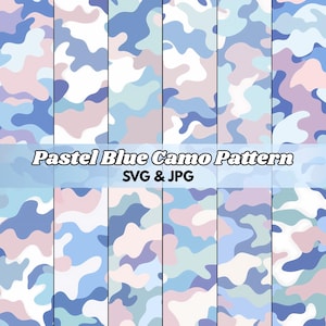 Baby Shower Camo SVG, Pastell Camouflage Digitales Papier, Gender Neutral Kindergarten Camo, Baby Rosa Blau Camouflage SVG Bundle