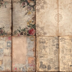 Junk Journal-kit, 42 utskrivbara receptsidor för rustikt land, scrapbookpapper för vintagekök, papper för matlagning från bondgården