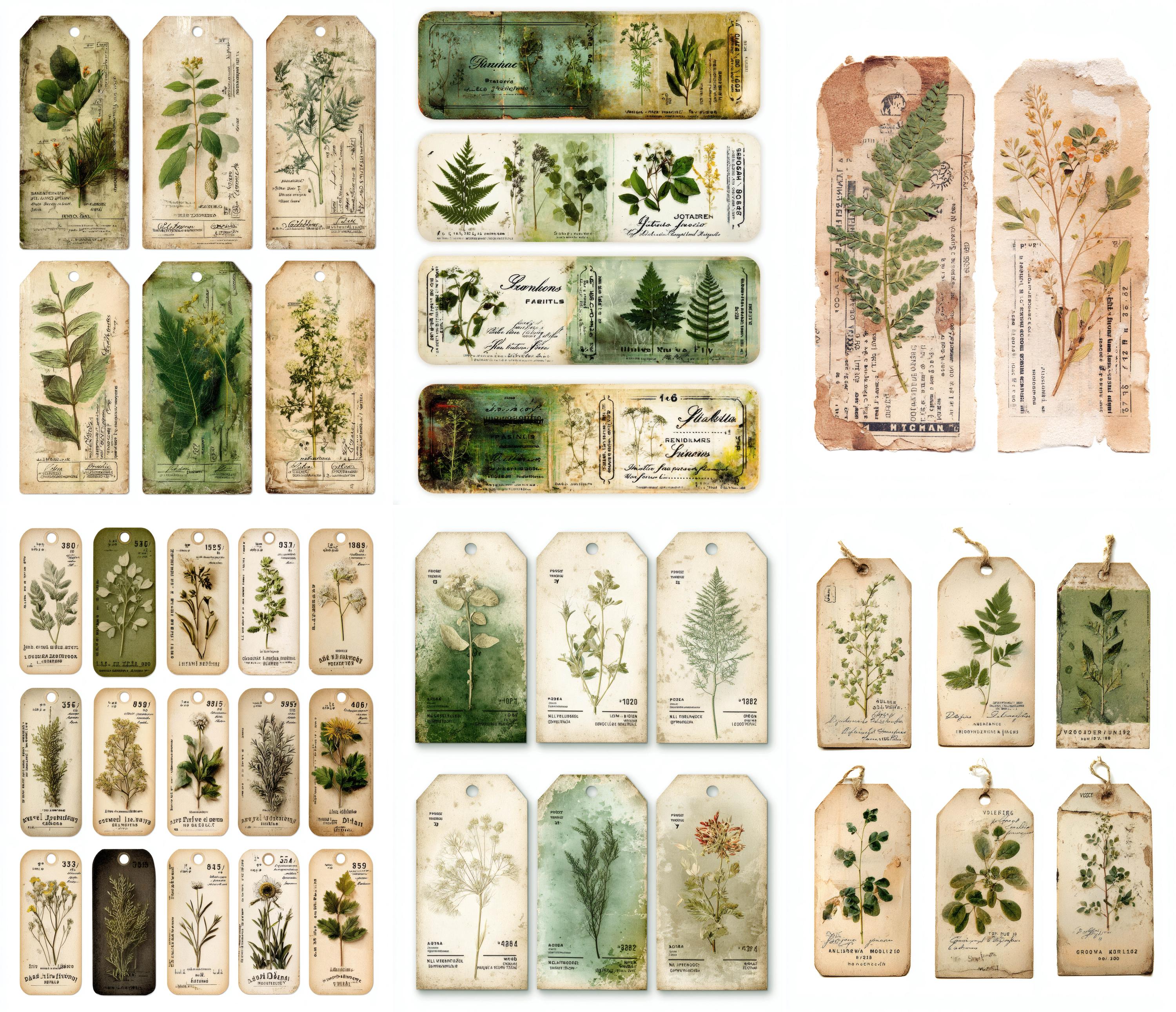 300+ Vintage Botanical Specimen Labels, Herbarium Ephemera Junk Journal ...