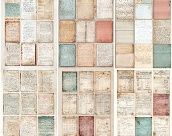 Library Cards Ephemera Printable, Junk Journal Supplies, Retro Collage Sheet, Scrapbook Labels & Tags, Digital Downlaod
