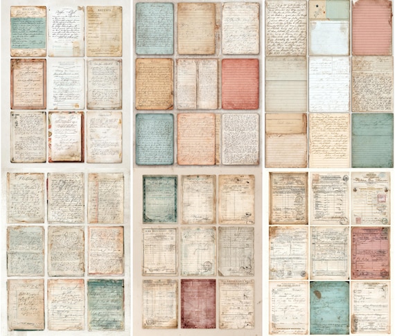 Library Cards Ephemera Printable, Junk Journal Supplies, Retro Collage Sheet, Scrapbook Labels & Tags, Digital Downlaod