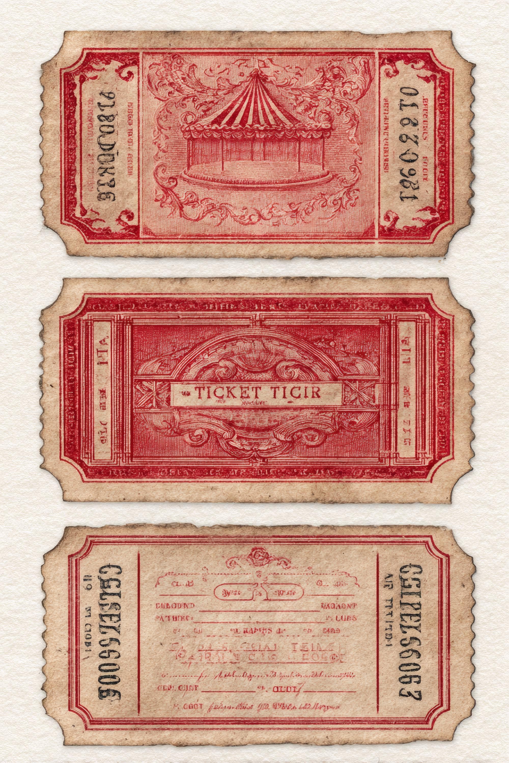 Vintage Circus Tickets Printable Ephemera Sheet for Junk Journaling ...