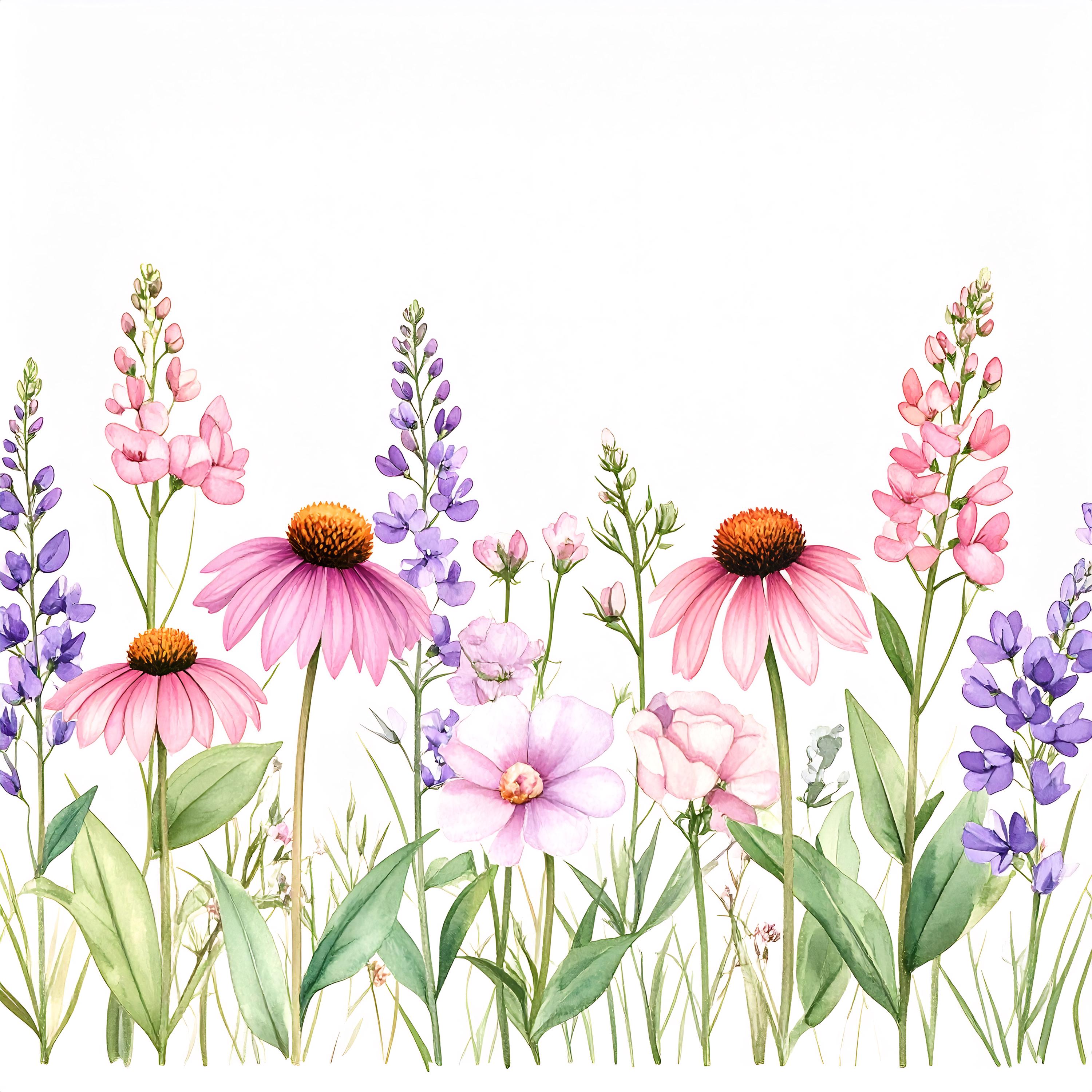 12 Boho Wildflower Watercolor Print Set Soft Meadow Floral Art for ...