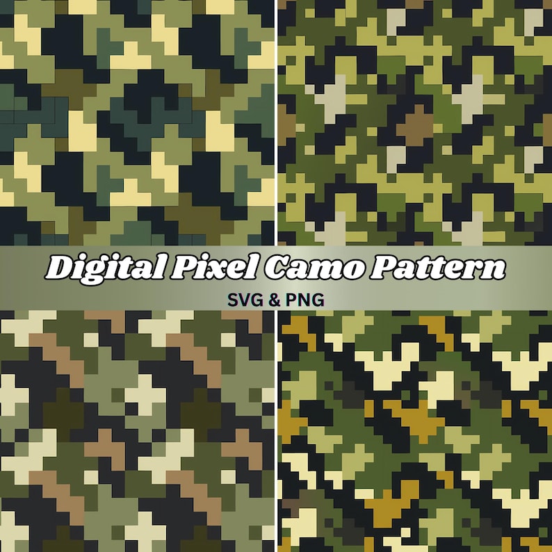 Camo Pattern Rectangle Pixel Camo SVG, Digital Camouflage Pattern SVG, Modern Army Texture Svg ...