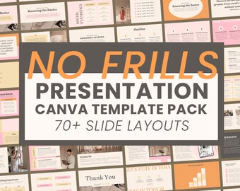 No Frills Canva Templates in Neutral Pink Peach: Webinar, Course Creator Brand Kit