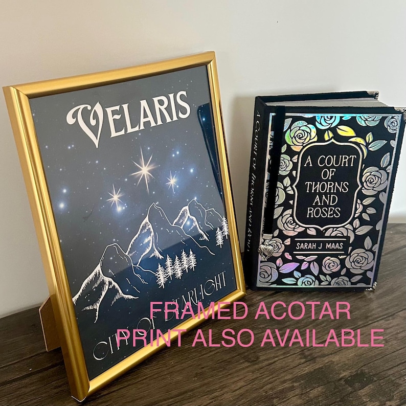 Custom ACOTAR Rebound Books – Silver Sprayed Edges, Black Velvet Cover, Sarah J Maas Clothbound image 12