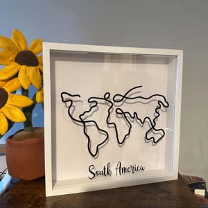 Personalized Travel Keepsake Box Frame: World Map Memory Collection