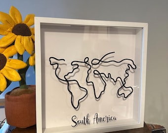 Personalized Travel Keepsake Box Frame: World Map Memory Collection