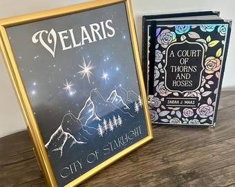 Velaris Framed Poster – ACOTAR Night Court, Bookish Wall Art