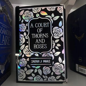 Custom ACOTAR Rebound Books – Silver Sprayed Edges, Black Velvet Cover, Sarah J Maas Clothbound Book 1-Ready to Ship