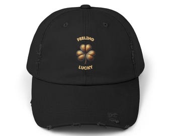 Lucky Clover Distressed Cap - St. Patrick's Day Unisex Hat