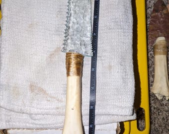 cleer glass knife/dagger hand made with deer leg bone handle