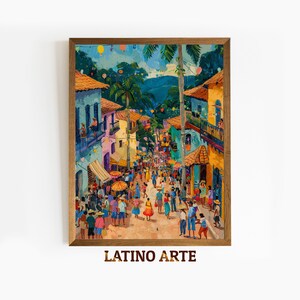 Impressão para pôster de festival de rua mexicano, arte de parede para mercado latino para imprimir, download digital.