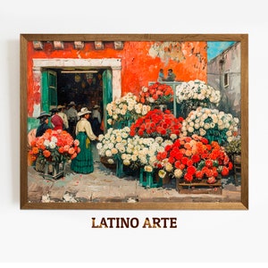 Mexican Flowers Art Print: Mexico City Street Scene (Digital Download)