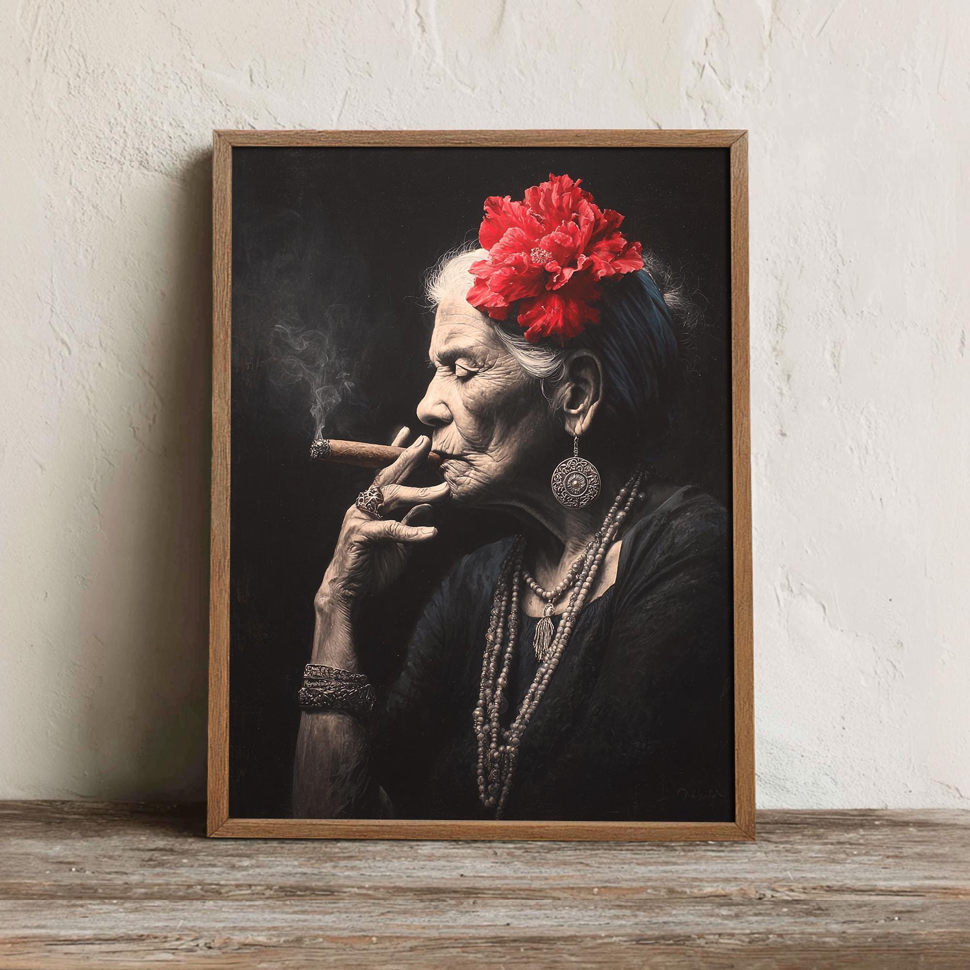 Black woman cigar art - Etsy 日本