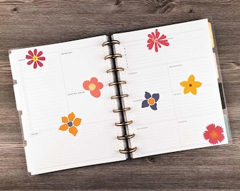Bold Flower Planner Stickers: Decorative Journal Stickers