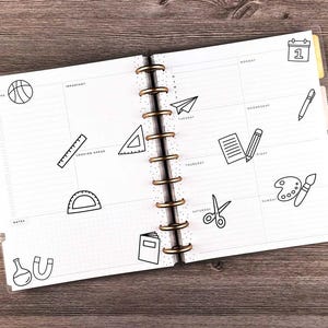 Back to School Icons Stickers, Planner Stickers, Decorative Planner Stickers, Journal Stickers, Bujo Stickers, Scrapbooking Stickers
