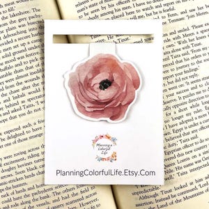 Mauve Flower Magnetic Bookmark