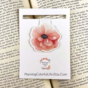 Pink Flower Magnetic Bookmark