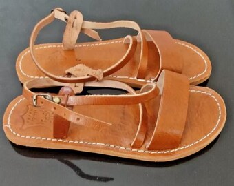 Moroccan leather sandals, Women's leather sandals, Handmade summer sandals, Gift for her, Moroccan leather shoes
