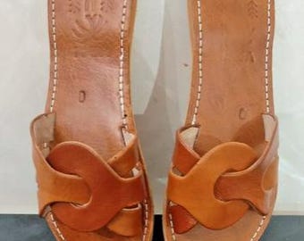 Moroccan leather sandals, Women's leather sandals, Handmade summer sandals, Gift for her, Moroccan leather shoes
