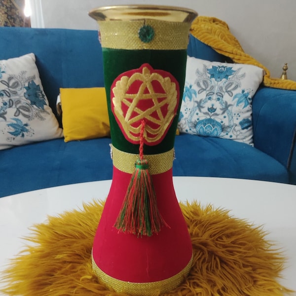 Taarija Drum Handcrafted Moroccan tarija Ceramic - A Taste of Tradition, traditional Moroccan music.