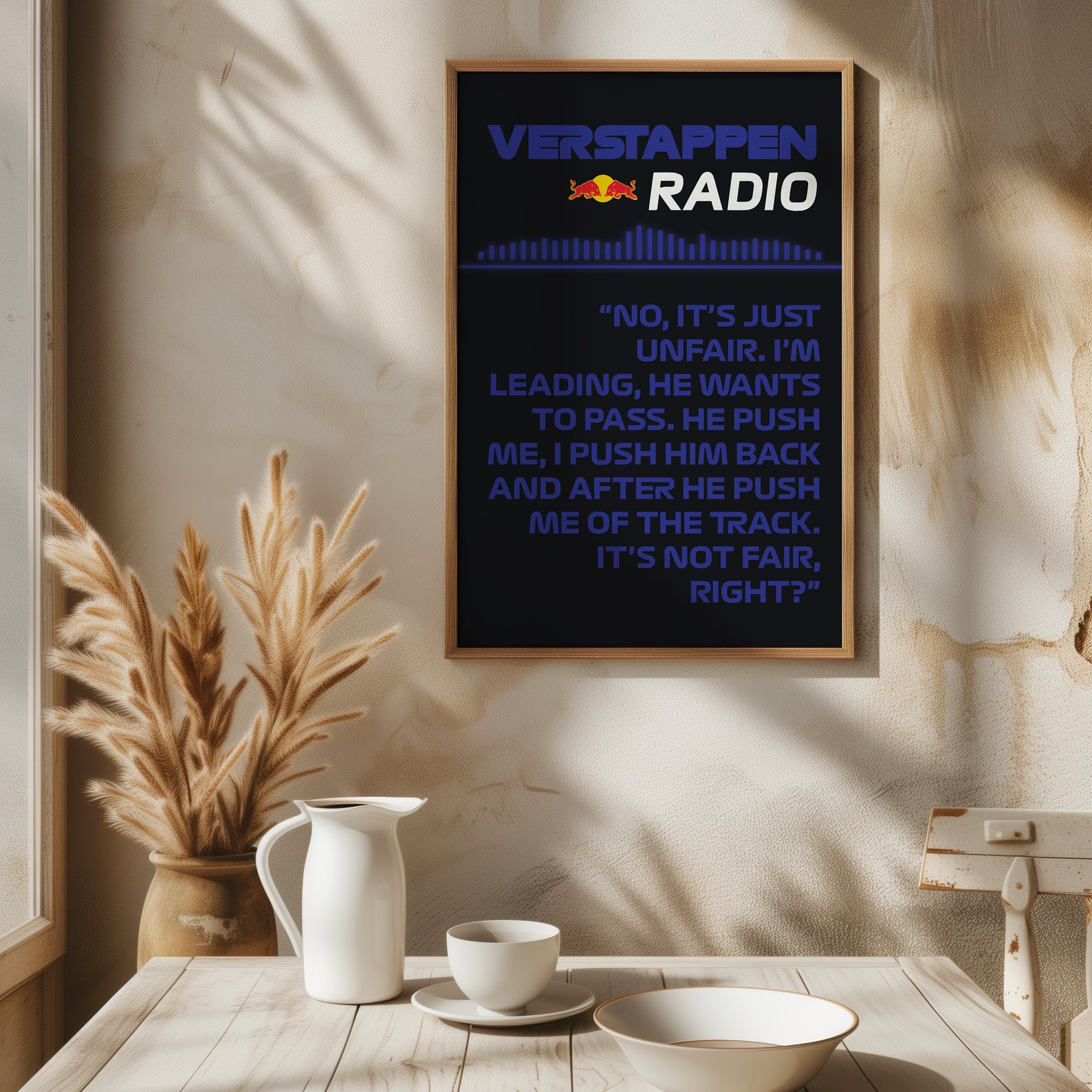 Digital Poster F1 Team Radio Max Verstappen Red Bull 1 no, It's Just ...