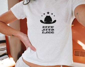 Stfuattdlagg Crop Top chemise inappropriée Y2k bébé t-shirts qui vont dur nettoyer Girl esthétique génération Z chemise ironique chemise tendant le cadeau pour elle