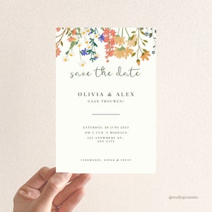 Bruiloft uitnodiging save the date rsvp bloemen template sjabloon canva bundel floral flower templates wedding invitation trouwen afbeelding 4