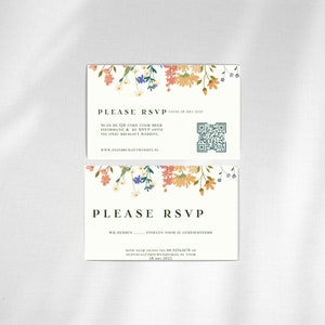 Bruiloft uitnodiging save the date rsvp bloemen template sjabloon canva bundel floral flower templates wedding invitation trouwen afbeelding 7