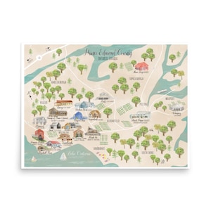 Art mural illustration carte du comté de Prince Edward Ontario Canada Niagara