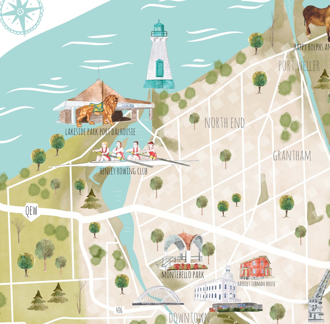 Map of St Catharines Ontario Canada, Gift for Him,wall Art,gift for Mom ...