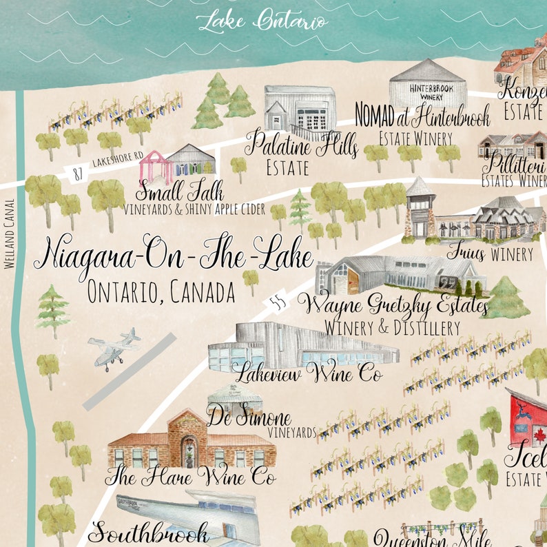 Map of Niagara On The Lake Wineries,NOTL,Wineries of Niagara On The Lake, Niagara Wine,Wayne Gretzky Winery,Niagara Wine,Ontario Wine, image 2