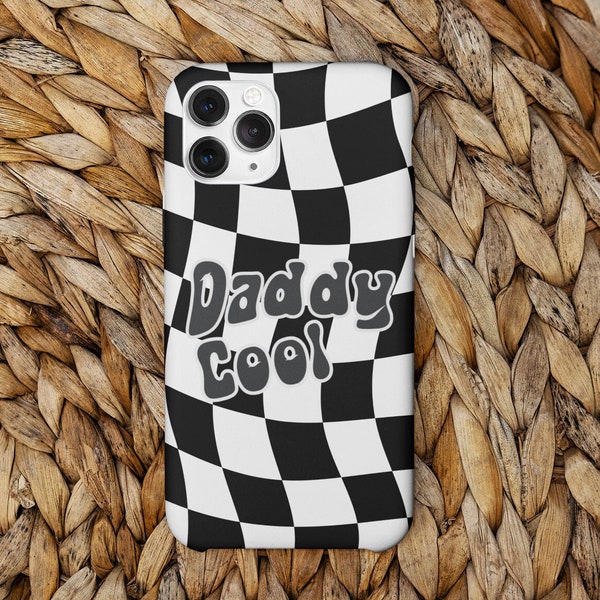 Retro Daddy Cool Phone Case | Chequered Design | Father's Day or Birthday Gift | Fits All Phones, Tough Cases