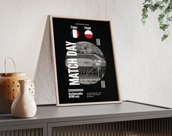 UEFA EURO 2024 - MATCHDAY France - Poland - Poster with Wooden Frame - Poster, Fussball Poster, Gift, Sport Poster, Matchtag