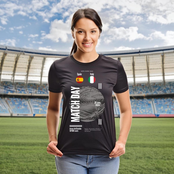 UEFA EURO 2024 - MATCHDAY Spain - Italy, Fussball T-Shirt, Fussball Geschenk, Gift, Souvenir, Matchtag