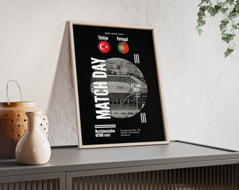UEFA EURO 2024 - MATCHDAY Türkiye - Portugal - Poster with Wooden Frame - Poster, Fussball Poster, Gift, Sport Poster, Matchtag