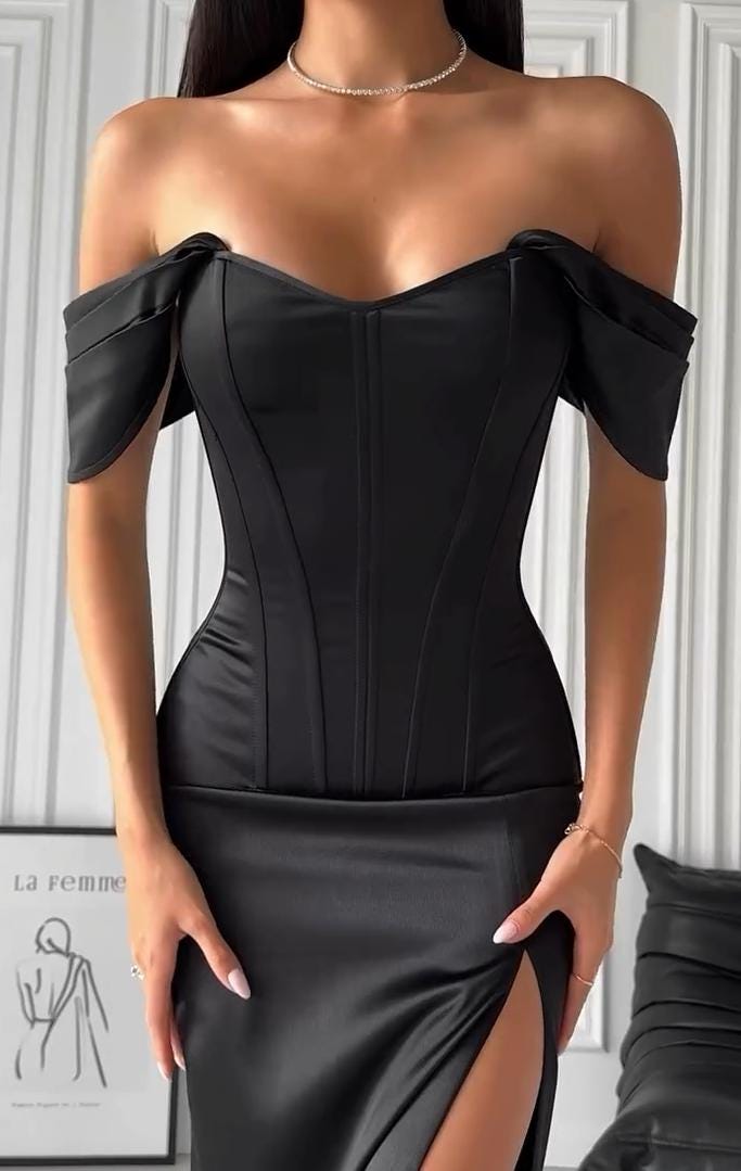 Black evening bustier Italia