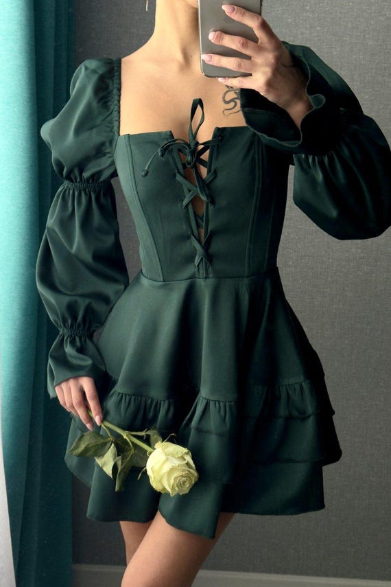 short long sleeve emerald green dress Buy Emerald Green Textured Satin Short Sleeve Twist Front Midi Dress from Next USA