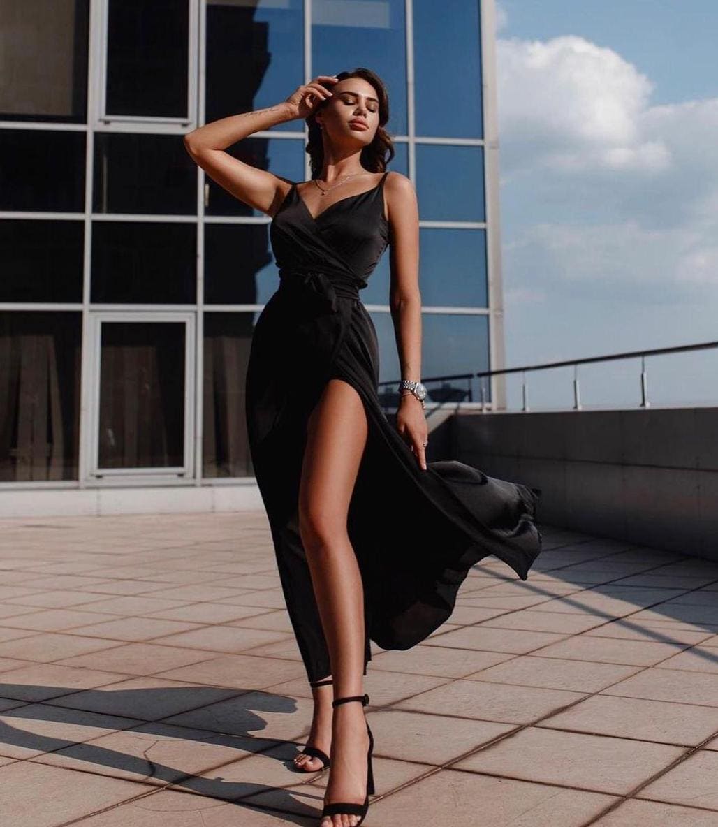 Embellished Wide Slit Dress