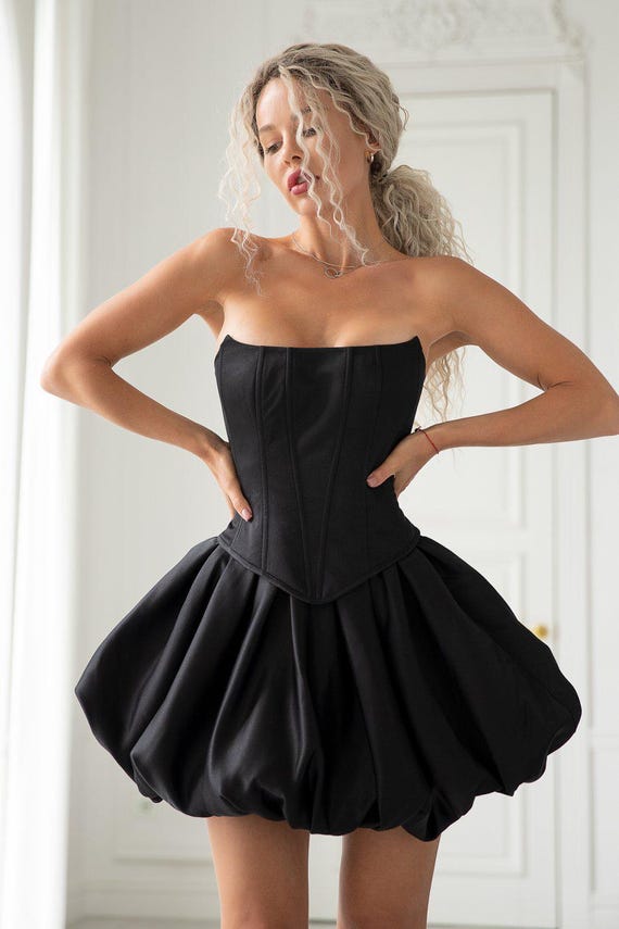 black corset short dress Milla Women's Corset Mini Dress - Black main image 1