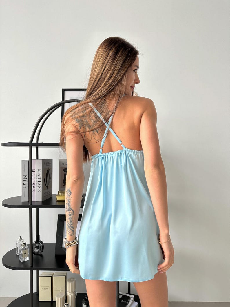 Light Blue Feather Robe Set