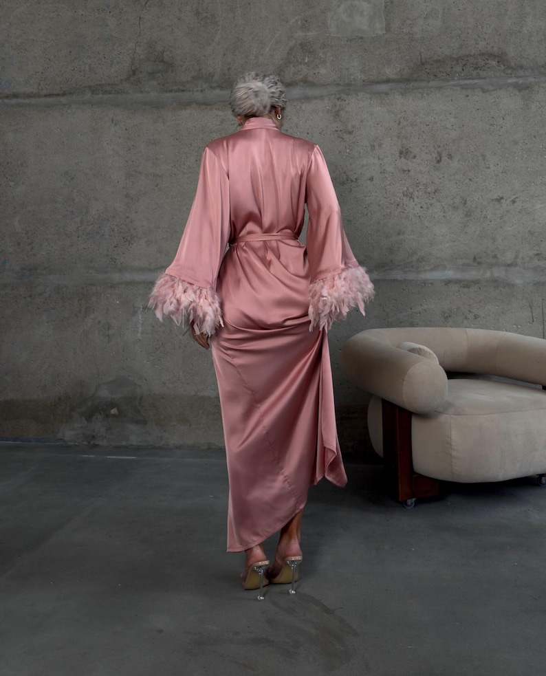 Powder Robes Powder Feather Long Robe and Pajama Set - Bridal Party Loungewear ...
