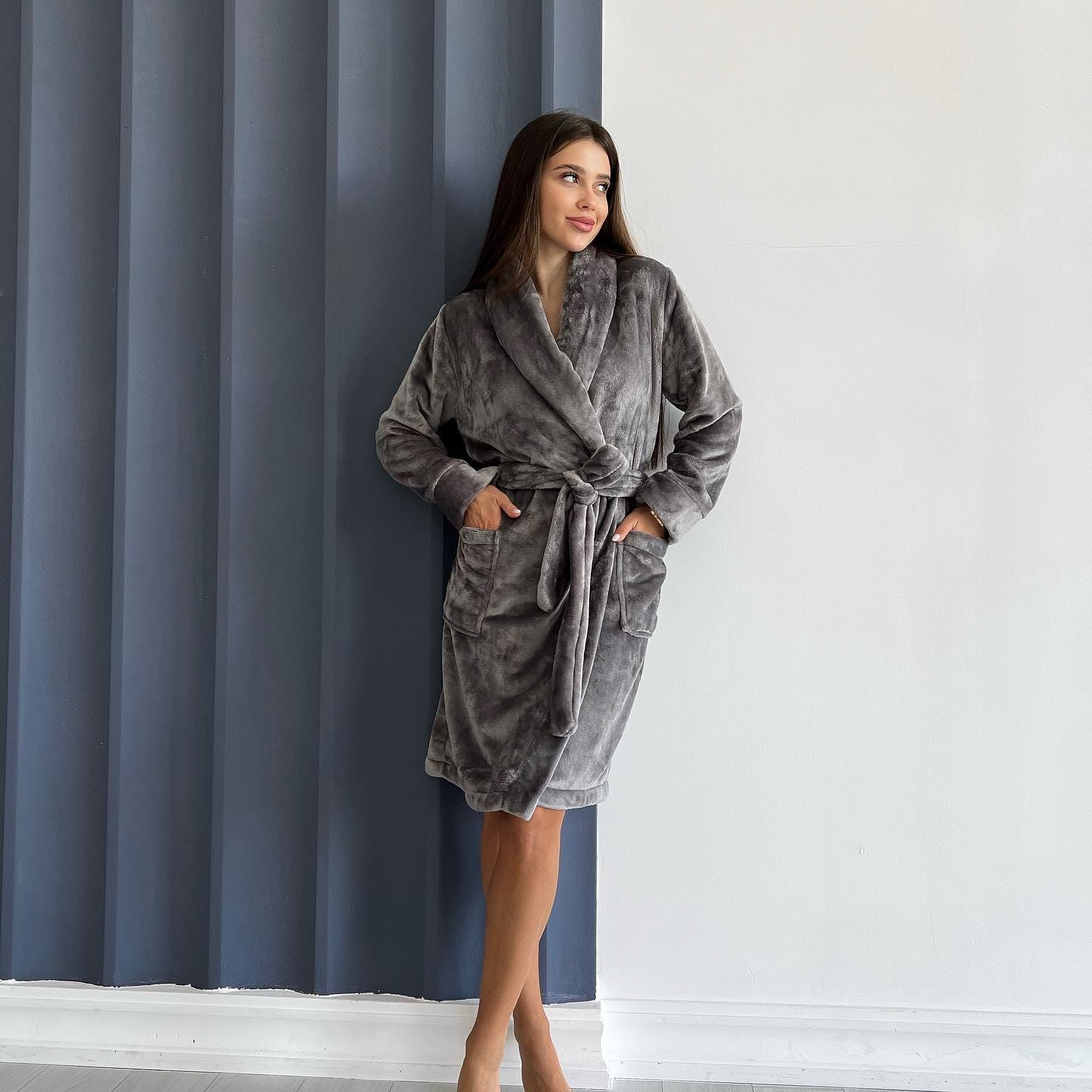 Purple Velour Short Robe - Cozy Women's Warm Robe - Ideal Birthday or ...